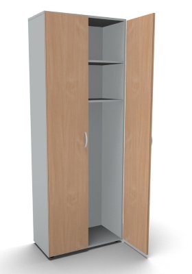 Garderobenschrank Mega 6 OH Lichtgrau Buche