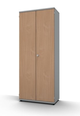 Garderobenschrank TEN 80 cm breit Lichtgrau/Buche