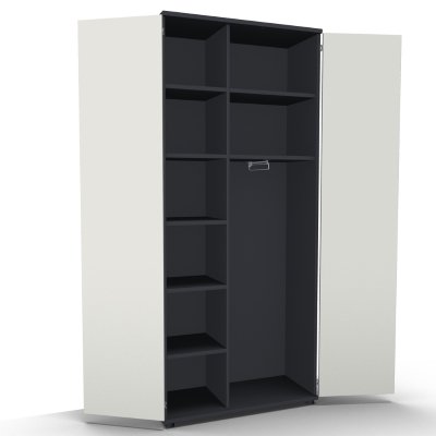 Garderobenschrank TEN 6 OH 100 cm breit onyxgrau-Weiss