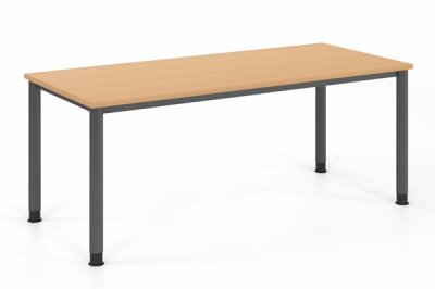 Großer Schreibtisch 200 cm Buche Gestell Grafit
