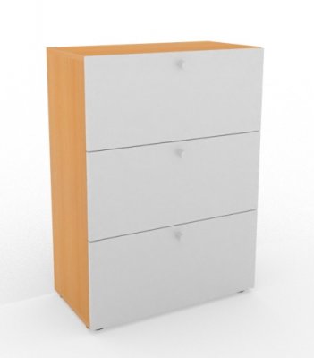 Hängeregisterschrank Master 3 Ordnerhöhen Buche/Silber
