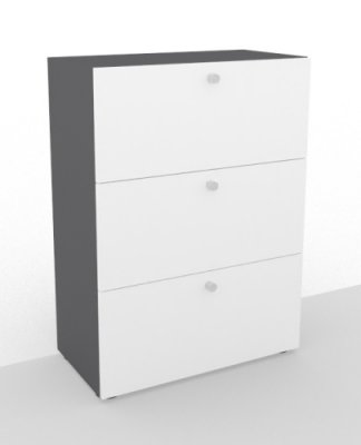 Hängeregisterschrank Master 3 Ordnerhöhen Grafit/Weiss