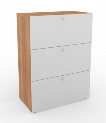 Hängeregisterschrank Master 3 Ordnerhöhen Nussbaum/Silber