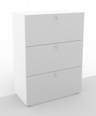 Hängeregisterschrank Master 3 Ordnerhöhen Weiß/Silber