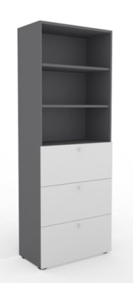 Hängeregisterschrank 6 Ordnerhöhen Grafit/Lichtgrau