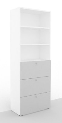 Hängeregisterschrank 6 Ordnerhöhen Weiß/Silber