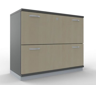 Registerschrank TEN 2 Ordnerhöhen, 100 cm breit mit Metallsockel