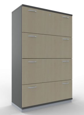 Registraturschrank TEN 4 Ordnerhöhen, 100 cm breit mit Metallsockel