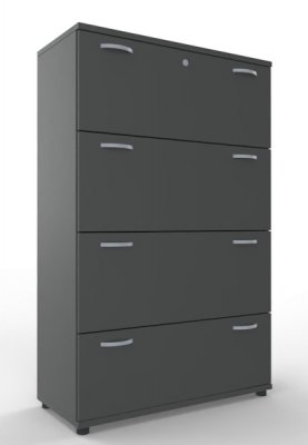Registraturschrank TEN 4 Ordnerhöhen, 100 cm breit onyxgrau