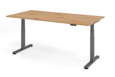 Schreibtisch DSM 200x100 cm elektrisch höhenverstellbar Asteiche-Grafit