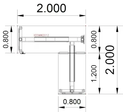 Höhenverstellbarer Winkelschreibtisch 200 x 200 cm DSM Stellfläche