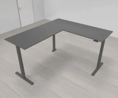 Elektrisch höhenverstellbarer Winkelschreibtisch 200 x 220 cm DSM Grafit Grafit