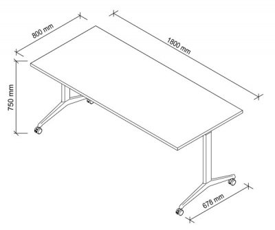 Klapptisch 180 cm breit fahrbar Maße