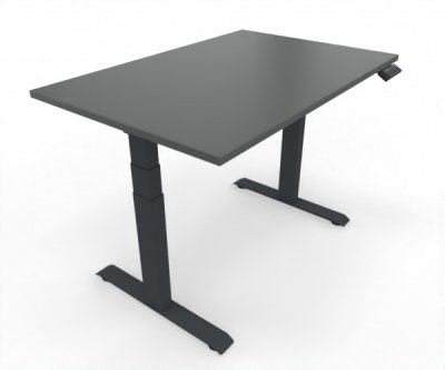 höhenverstellbarer Schreibtisch Elevate Plus 120 x 80 cm Gestell Anthrazit Tischplatte Onyx
