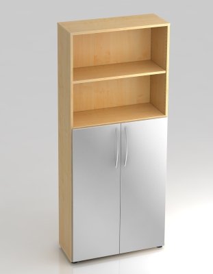 Regalschrank Basis 5 Ordnerhöhen Ahorn silber