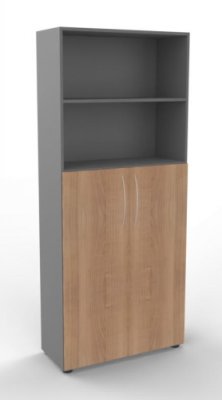 Kombischrank Basis Grafit-Nussbaum
