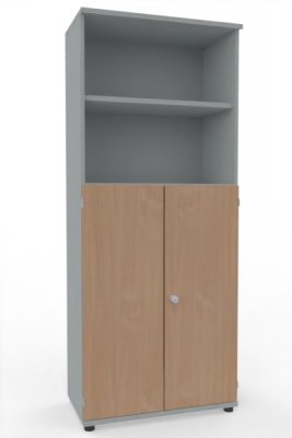 Kombischrank K2 TEN 5 Ordnerhöhen 80 cm breit Lichtgrau Buche