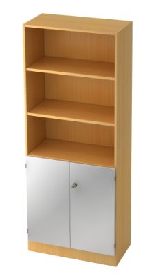 Aktenschrank 5 OH Front 2 OH Buche/silber