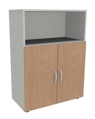 Kombischrank Mega 3 OH Türen 2 OH Weiss-Buche