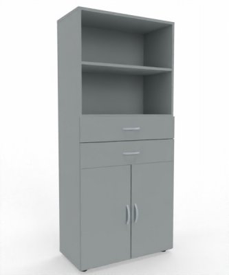 Kombischrank Mega 80x42x180,8 cm mit Schubladen und Türen Lichtgrau