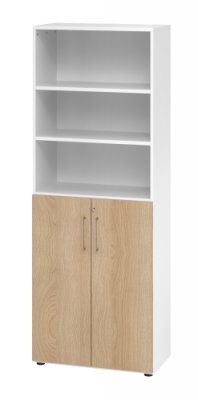 Kombischrank VH9 6 OH 80 cm Weiss-Eiche