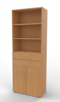 Kombischrank Büroschrank mit Türen und Schubfächern Buche