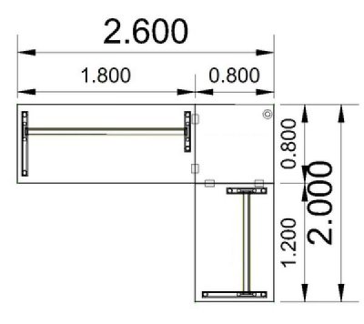 Büromöbelset Komplettbüro G12 Stellfläche Schreibtischkombination