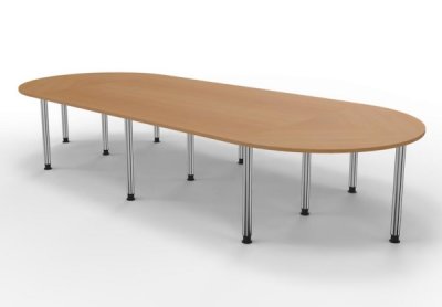 Konferenztisch 400 x 160 cm gerundet für 12 bis 14 Personen Buche