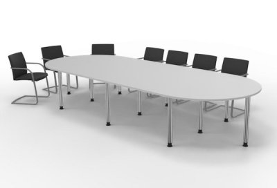 Konferenztisch 400 x 160 cm gerundet für 12 bis 14 Personen