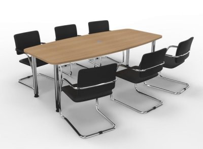 Konferenztisch 220 cm Eiche mit Stühle