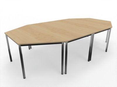 Konferenztisch 298x160cm 4teilig Beine Chorm Tischplatten Ahorn