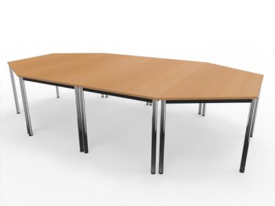 Konferenztisch 298x160cm 4teilig Beine Chorm Tischplatten Buche