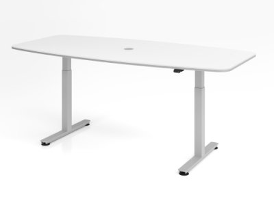 Konferenztisch elektrisch höhenverstellbar weiss