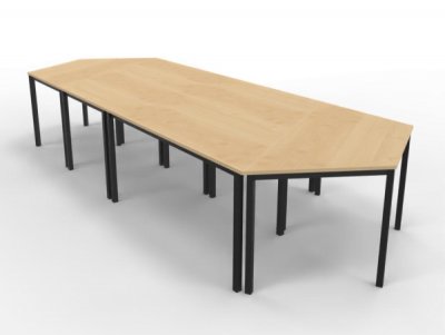 Konferenztisch Erfurt 6teilig Stellbeispiel 1 Ahorn