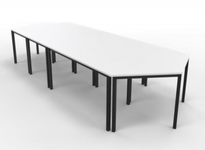 Konferenztisch Erfurt 6teilig Stellbeispiel 1 Weiss