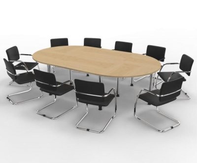 Konferenztisch K28 280x160cm mit 10 Stühlen Tischplatten Ahron