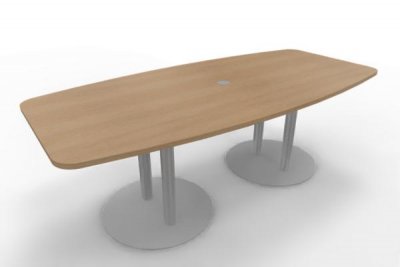Konferenztisch Kiel 220 cm Tellerfüße silberfarben Eiche