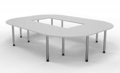 Konferenztisch Köln 320x240 cm Mitte offen Weiss