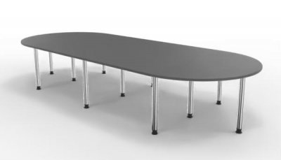 Konferenztisch Köln gerundet 400 x 160 cm Grafit