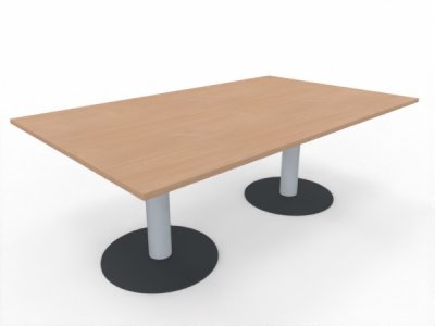Konferenztisch TEN 200 x 120 cm mit Säulenfüßen Buche