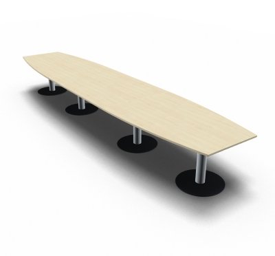 Konferenztisch 540 cm Bootsform Ahorn