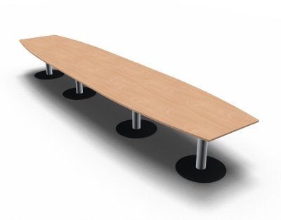 Konferenztisch 540 cm Bootsform Buche