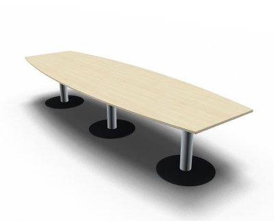 Konferenztisch Mega 360 cm Bootsform Ahorn