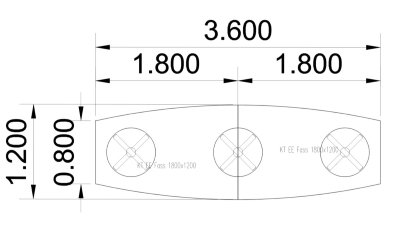 Konferenztisch Mega 360 cm Bootsform Stellfläche