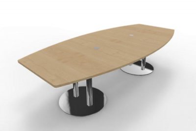 Konferenztisch Multi 280x130cm Tellerfüße verchromt Ahorn