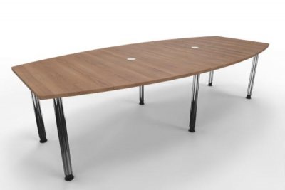 Konferenztisch Multi 280x130cm Nussbaum-Chrom