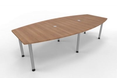 Konferenztisch Multi 280x130cm Nussbaum-Silber