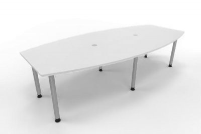 Konferenztisch Multi 280x130cm Weiß-Silber