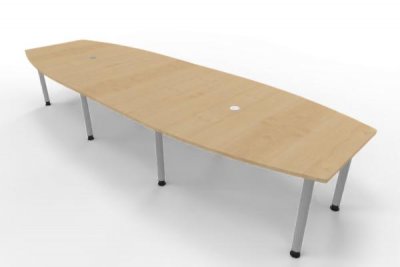 Konferenztisch Multi 400x130 cm Ahorn-Silber