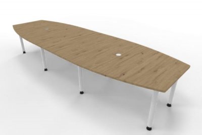 Konferenztisch Multi 400x130 cm Asteiche-Weiß